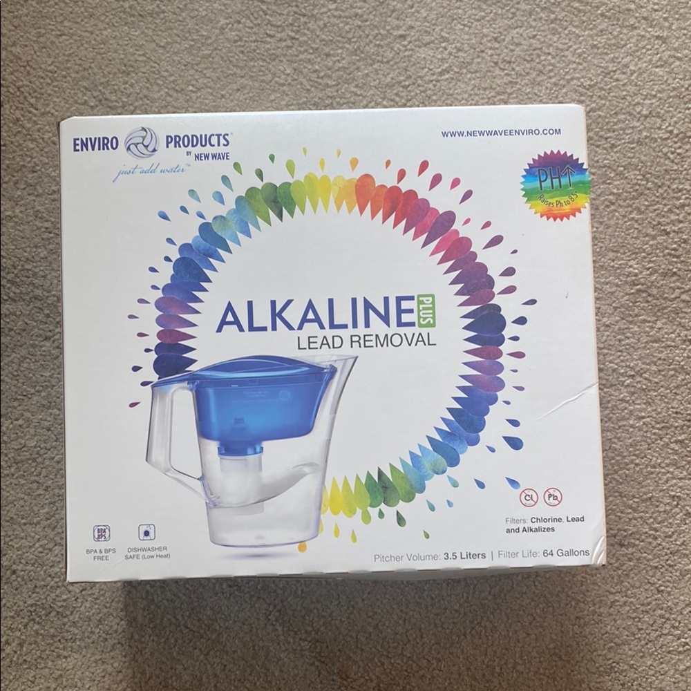 Alkaline Plus Water Pitcher - Blue